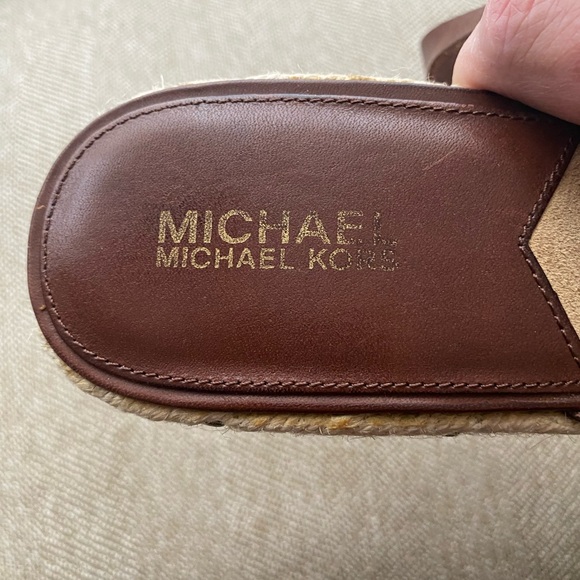 Michael Kors Brown Leather Jute 70’s Boho Festival Wedge Sandals. Size 11. EUC. - Picture 6 of 15